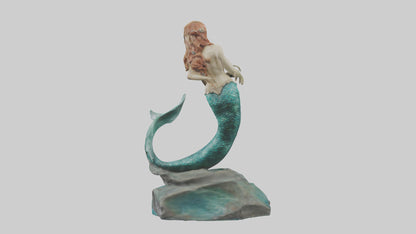 3D model Mermaid statue model VR / AR / low-poly