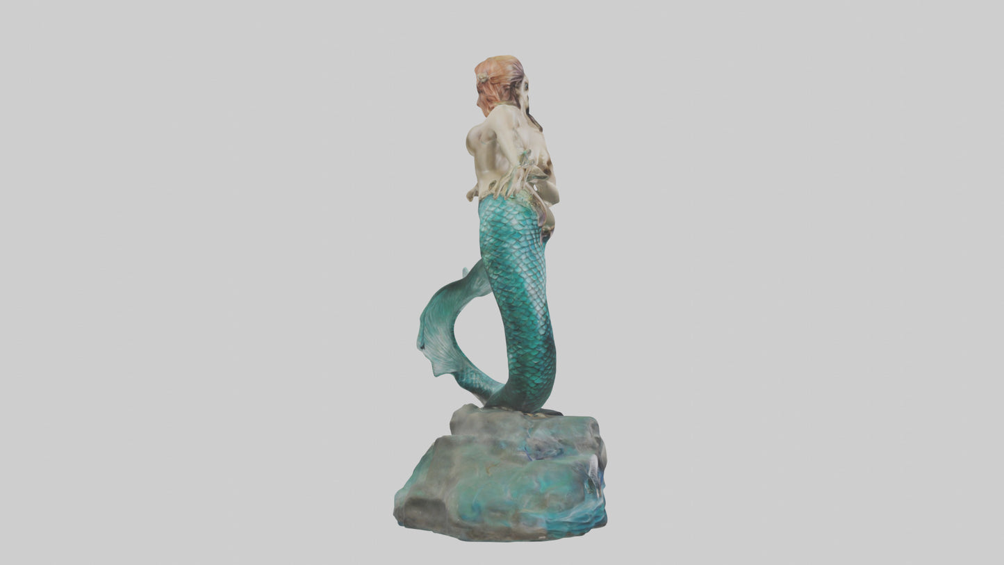 3D model Mermaid statue model VR / AR / low-poly