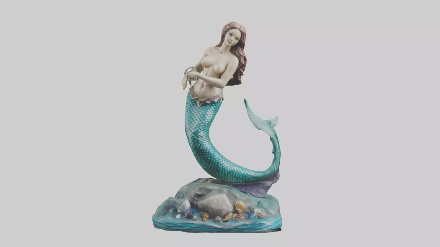 3D model Mermaid statue model VR / AR / low-poly