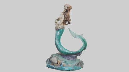 3D model Mermaid statue model VR / AR / low-poly