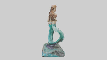 3D model Mermaid statue model VR / AR / low-poly