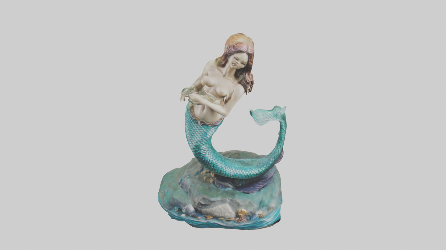 3D model Mermaid statue model VR / AR / low-poly