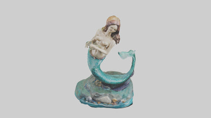 3D model Mermaid statue model VR / AR / low-poly