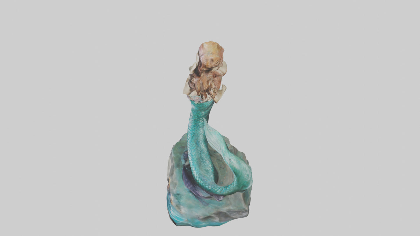 3D model Mermaid statue model VR / AR / low-poly