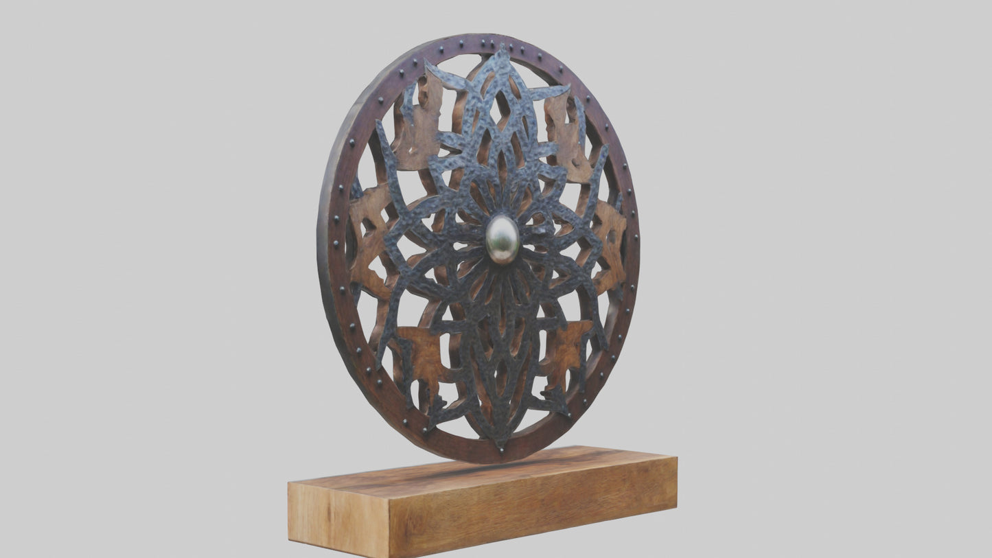 3D model Metal and Wood Art VR / AR / low-poly