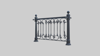 3D model Metal railing VR / AR / low-poly