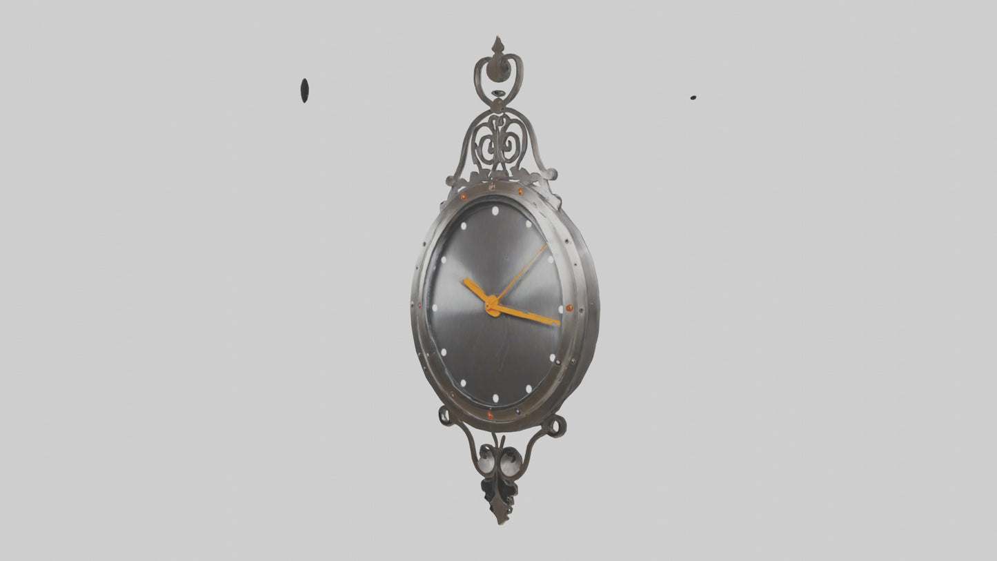 3D model Metal Wall Clock with Design model VR / AR / low-poly