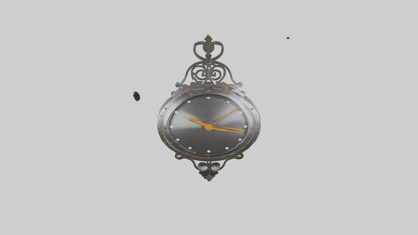 3D model Metal Wall Clock with Design model VR / AR / low-poly