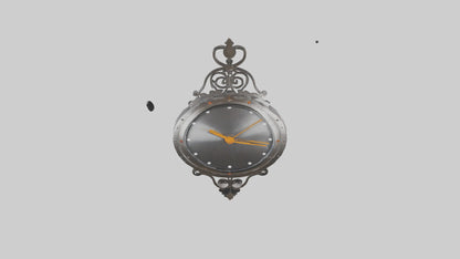 3D model Metal Wall Clock with Design model VR / AR / low-poly