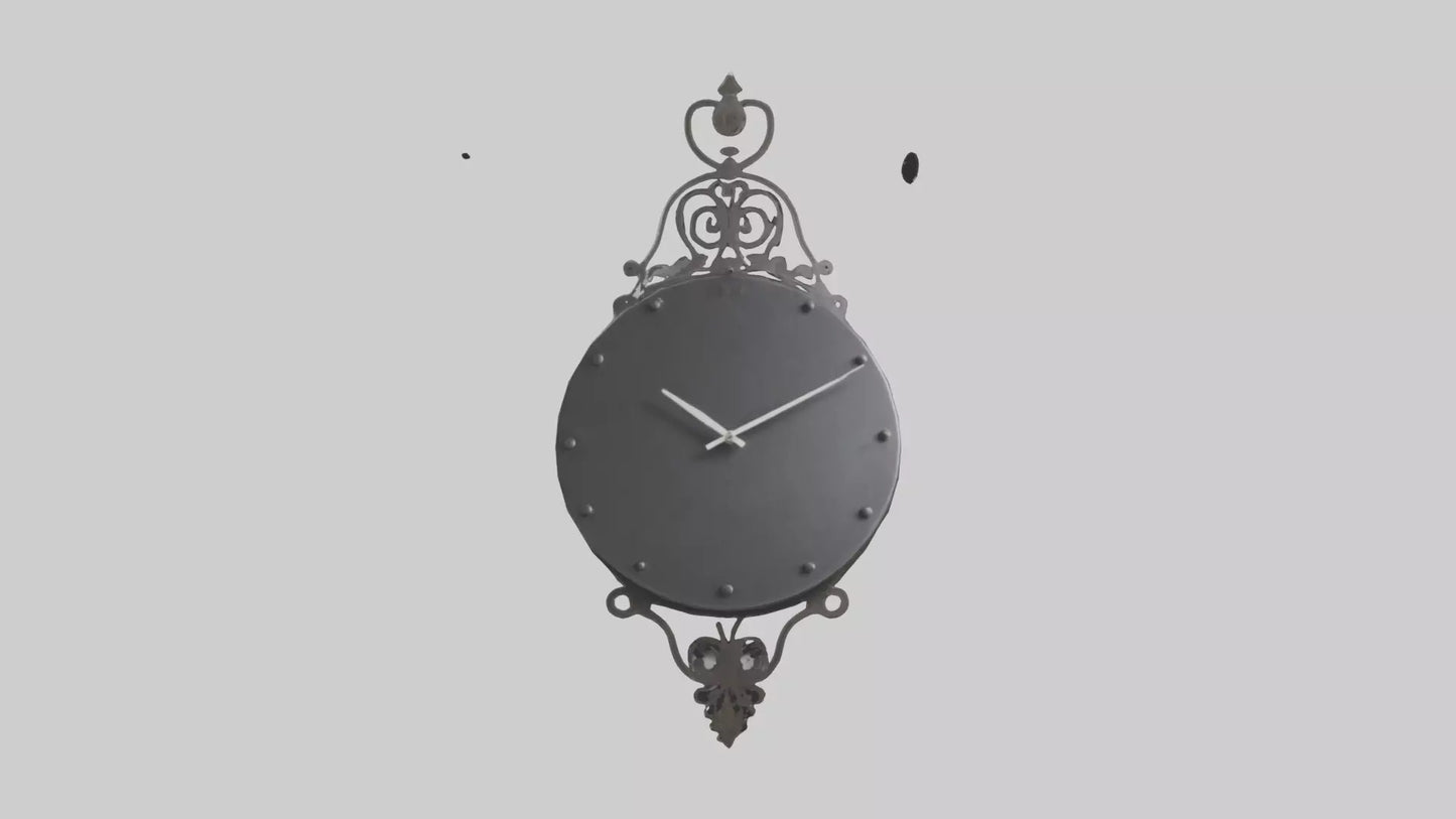 3D model Metal Wall Clock with Design model VR / AR / low-poly