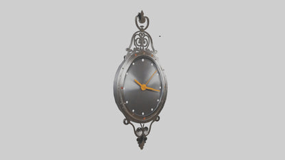 3D model Metal Wall Clock with Design model VR / AR / low-poly