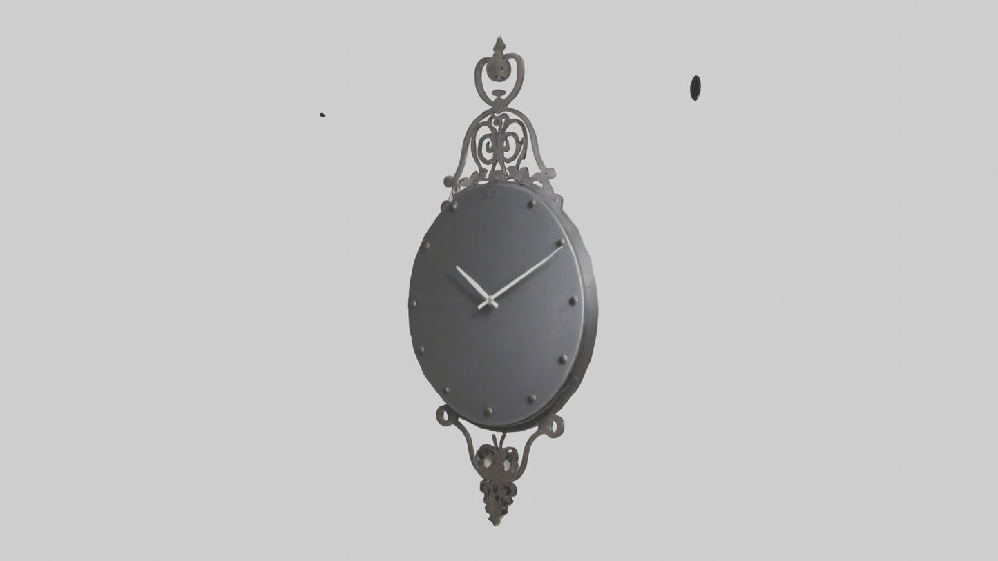 3D model Metal Wall Clock with Design model VR / AR / low-poly