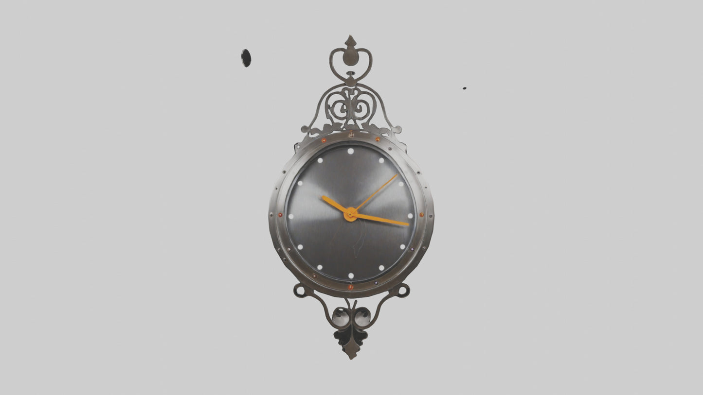3D model Metal Wall Clock with Design model VR / AR / low-poly