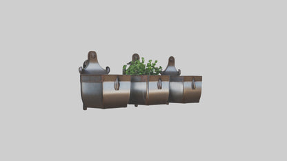 3D model Metal Wall Planters VR / AR / low-poly