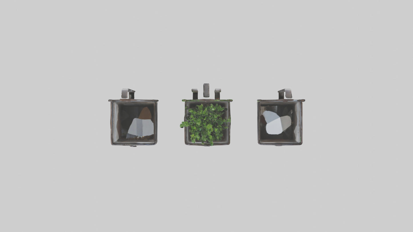 3D model Metal Wall Planters VR / AR / low-poly