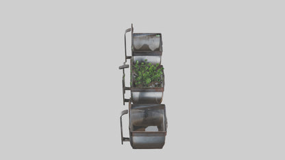 3D model Metal Wall Planters VR / AR / low-poly