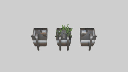 3D model Metal Wall Planters VR / AR / low-poly