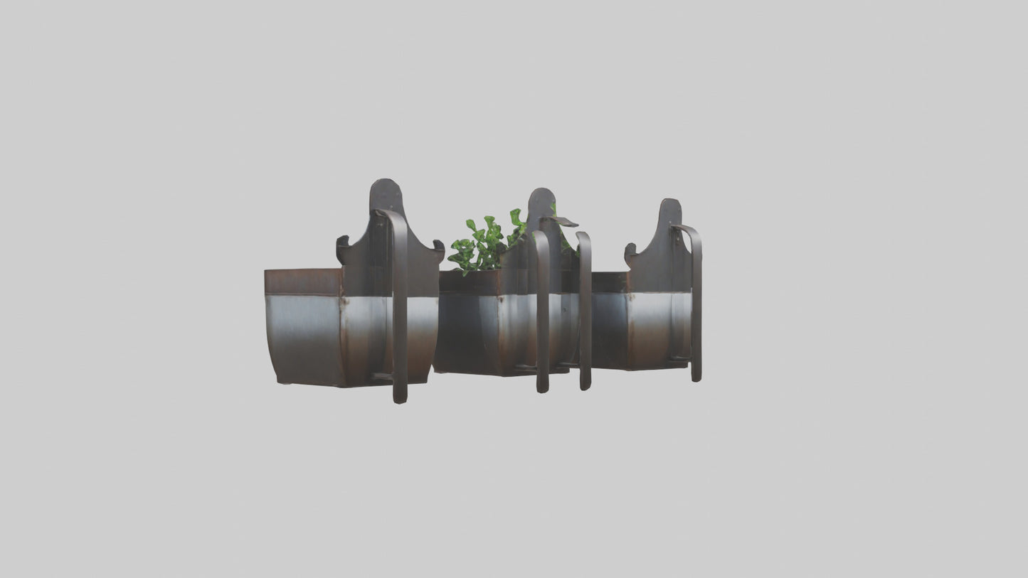 3D model Metal Wall Planters VR / AR / low-poly