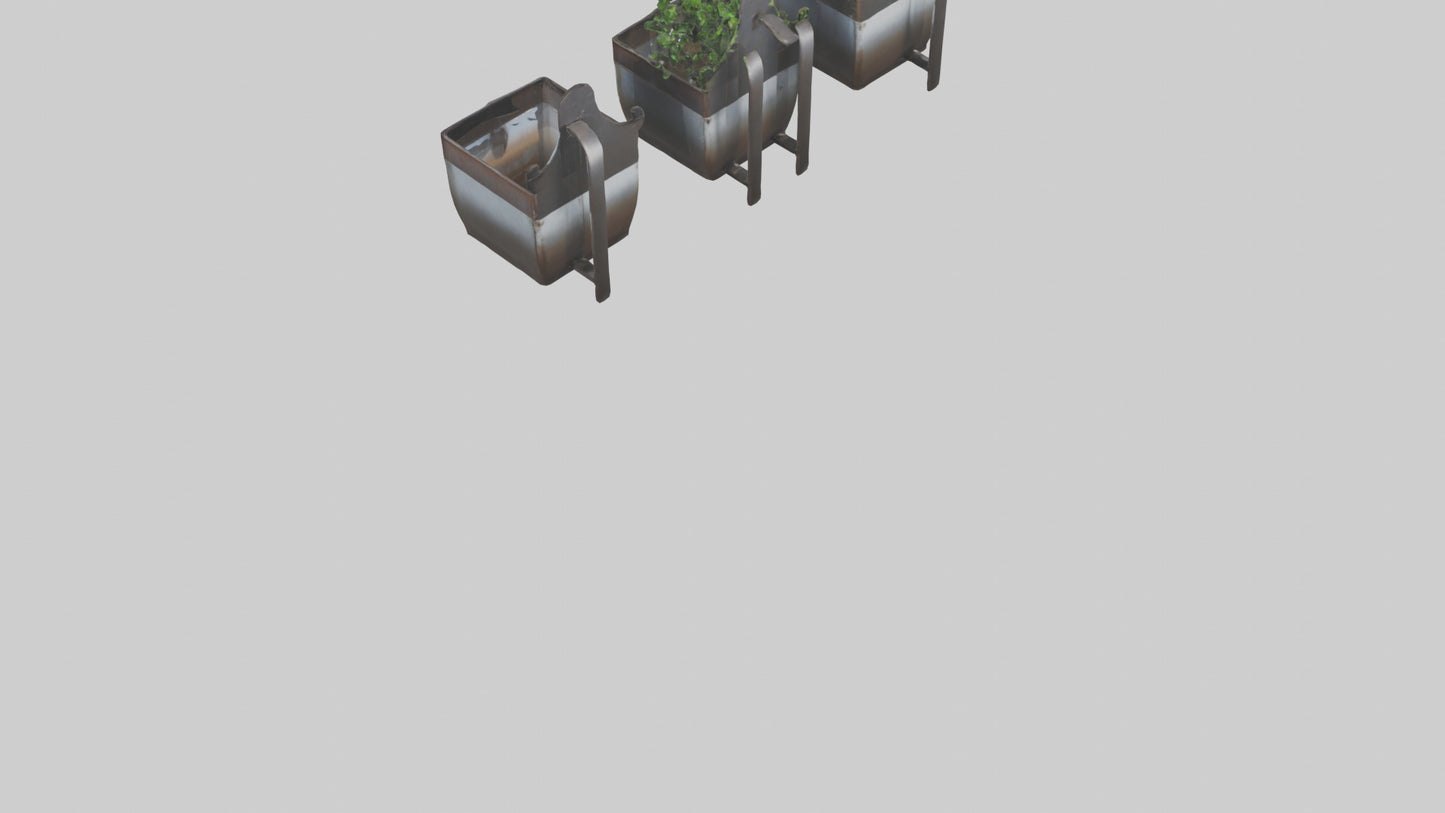 3D model Metal Wall Planters VR / AR / low-poly