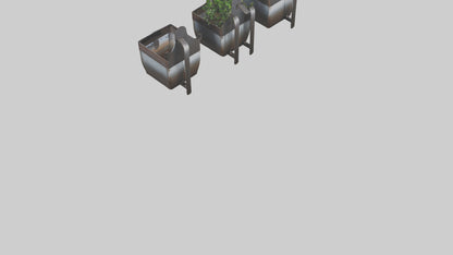 3D model Metal Wall Planters VR / AR / low-poly