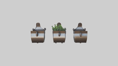 3D model Metal Wall Planters VR / AR / low-poly