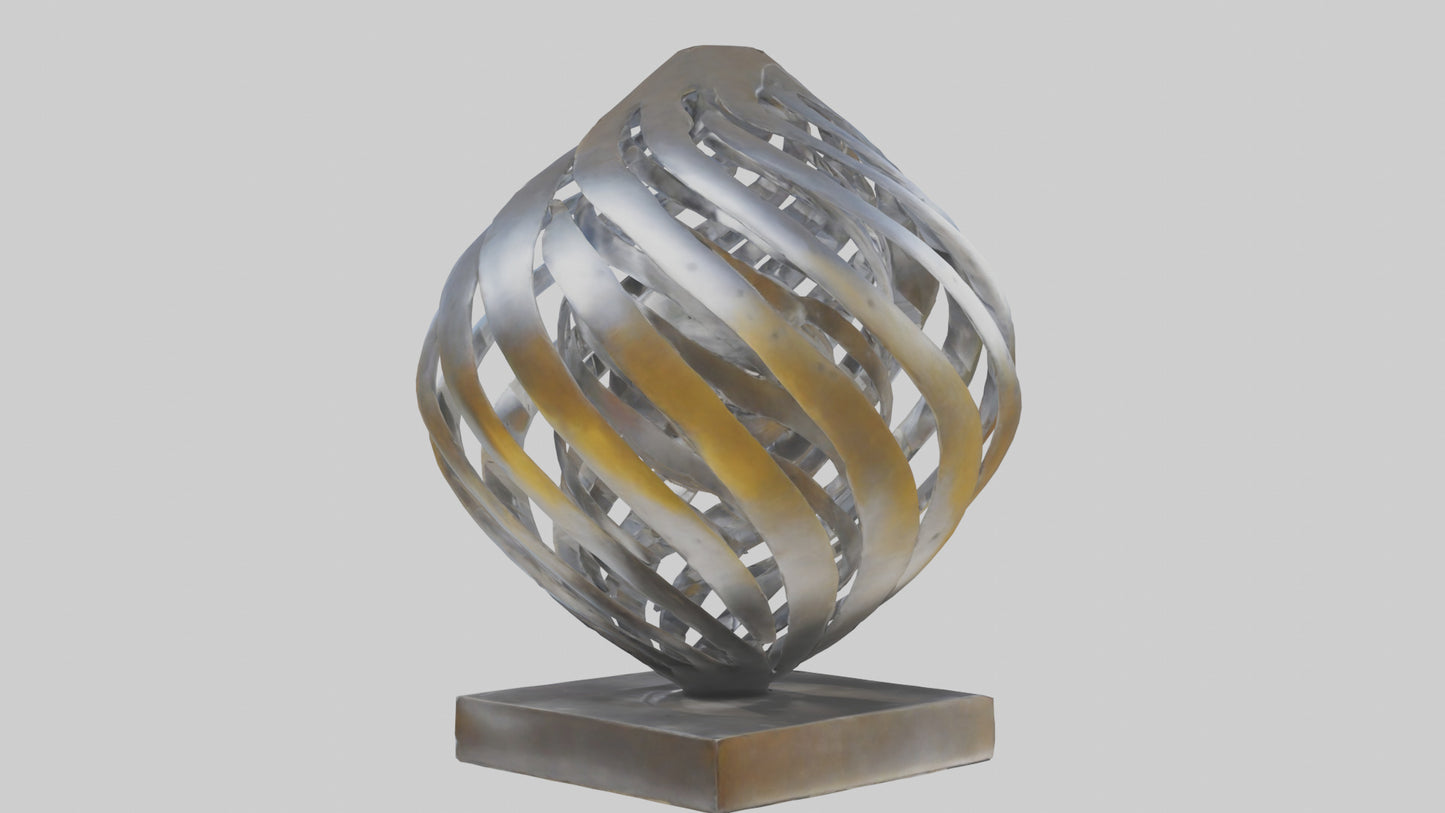 3D model Metallic art sculpture model VR / AR / low-poly