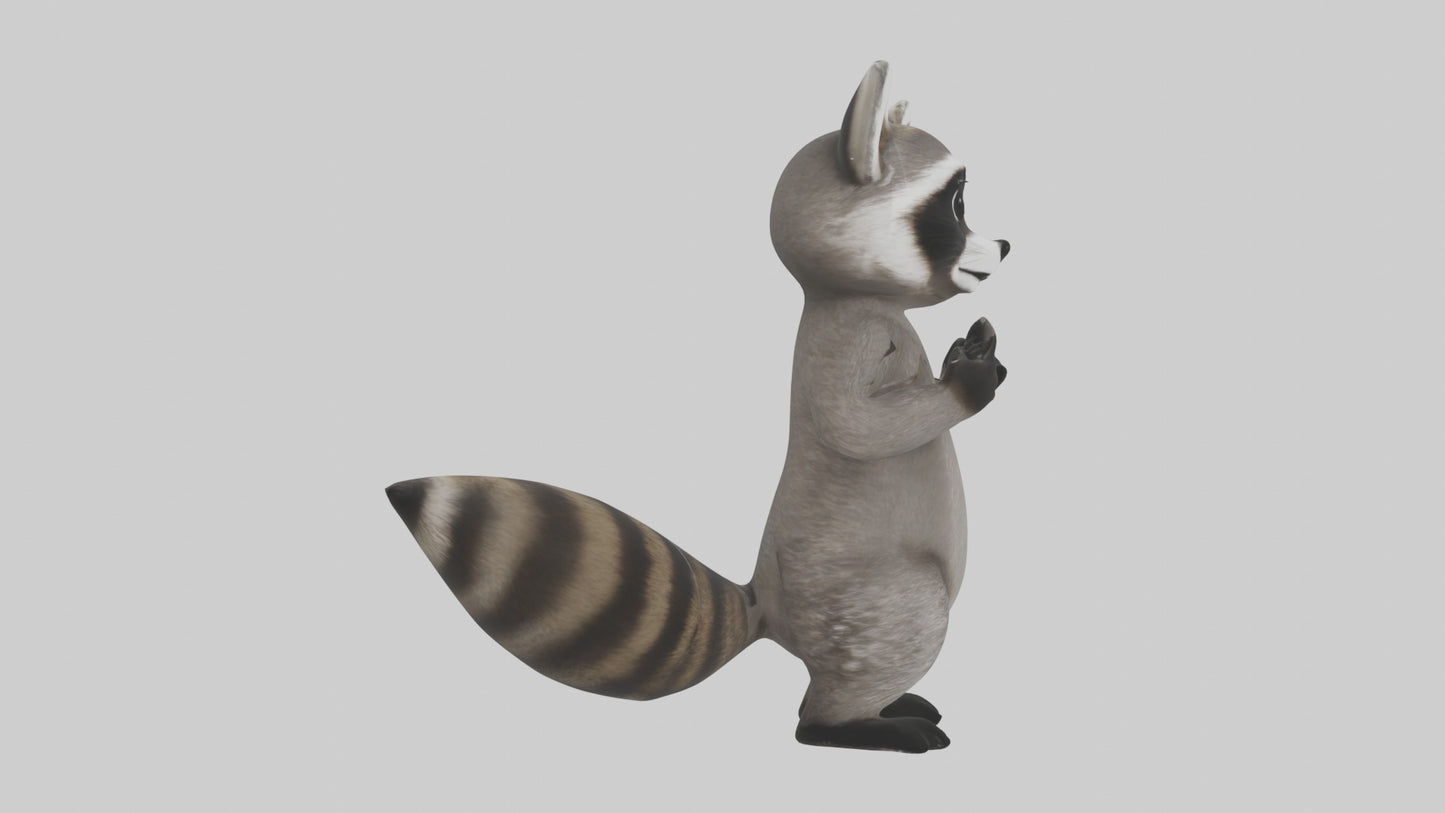 3D model Mexican Raccoon VR / AR / low-poly