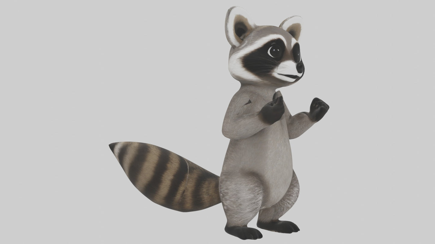 3D model Mexican Raccoon VR / AR / low-poly