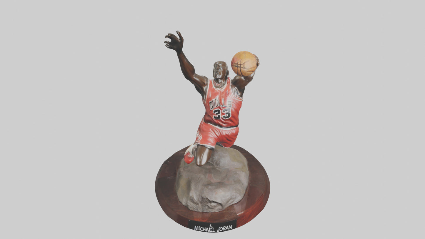 3D model Michael Jordan statue model VR / AR / low-poly