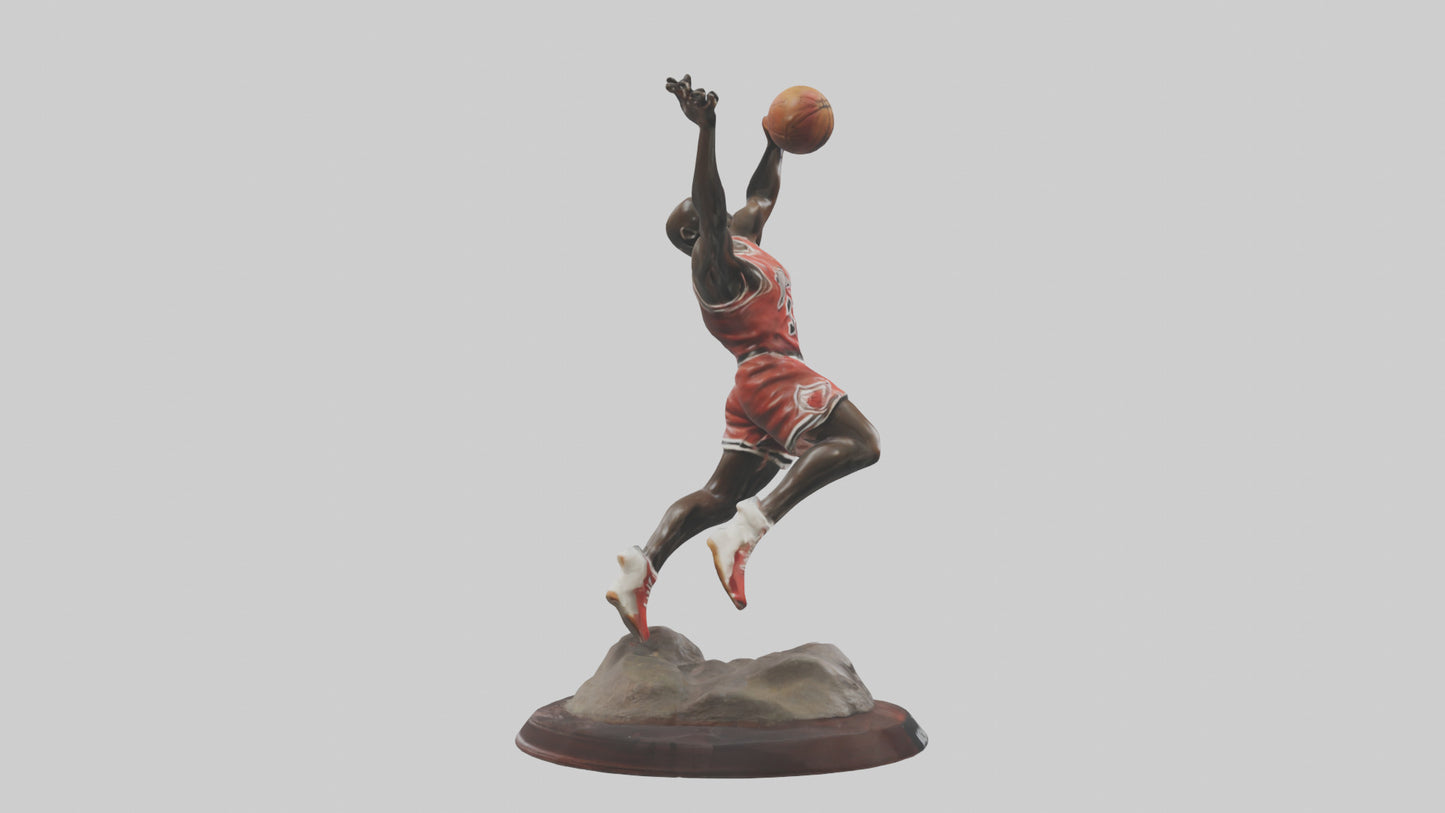 3D model Michael Jordan statue model VR / AR / low-poly