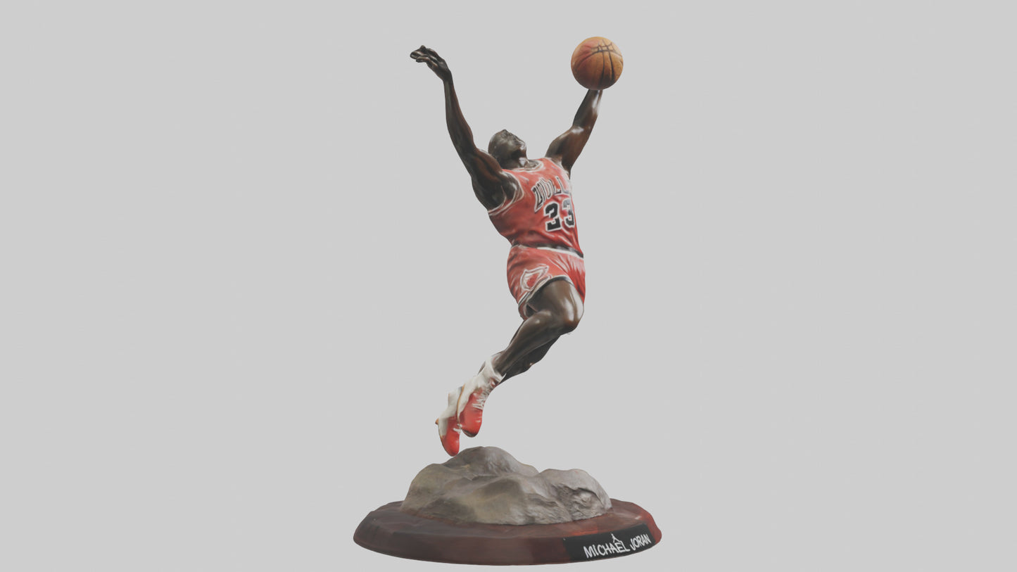 3D model Michael Jordan statue model VR / AR / low-poly
