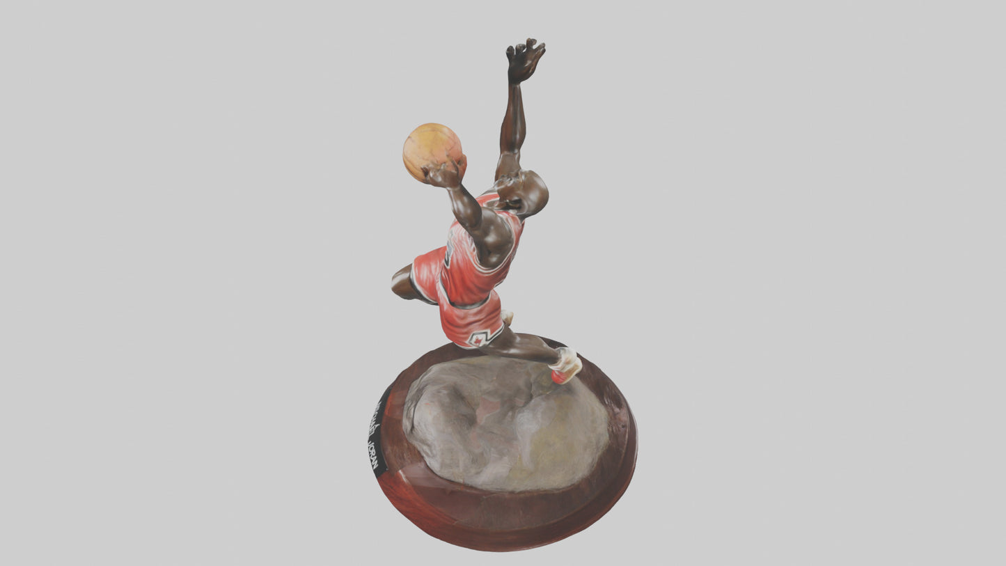 3D model Michael Jordan statue model VR / AR / low-poly