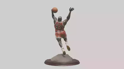 3D model Michael Jordan statue model VR / AR / low-poly
