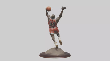 3D model Michael Jordan statue model VR / AR / low-poly