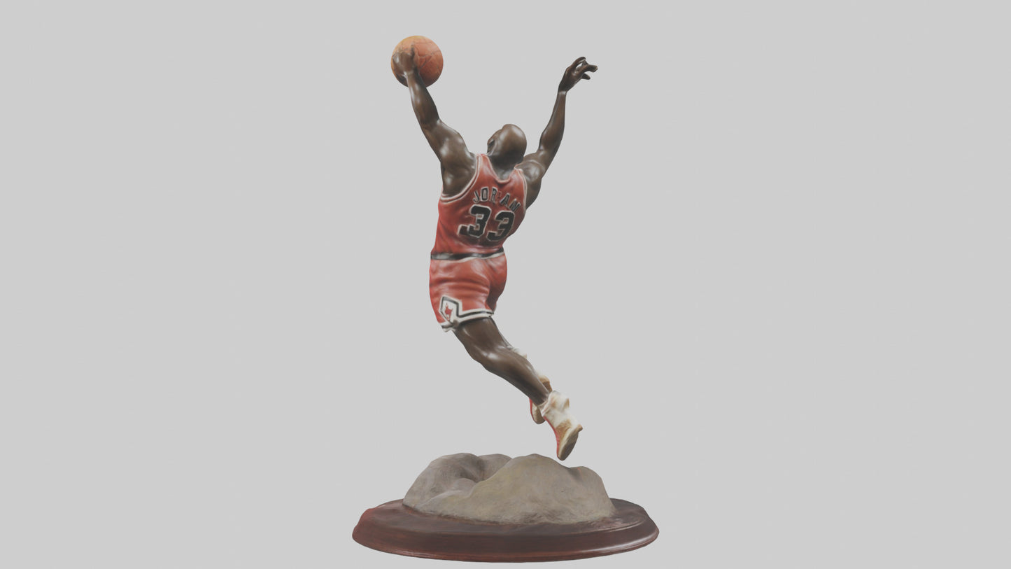 3D model Michael Jordan statue model VR / AR / low-poly