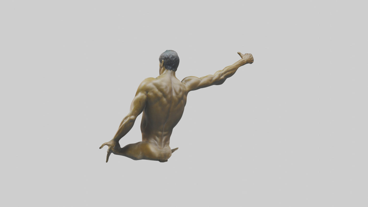 Michael Phelps statue model VR / AR / low-poly