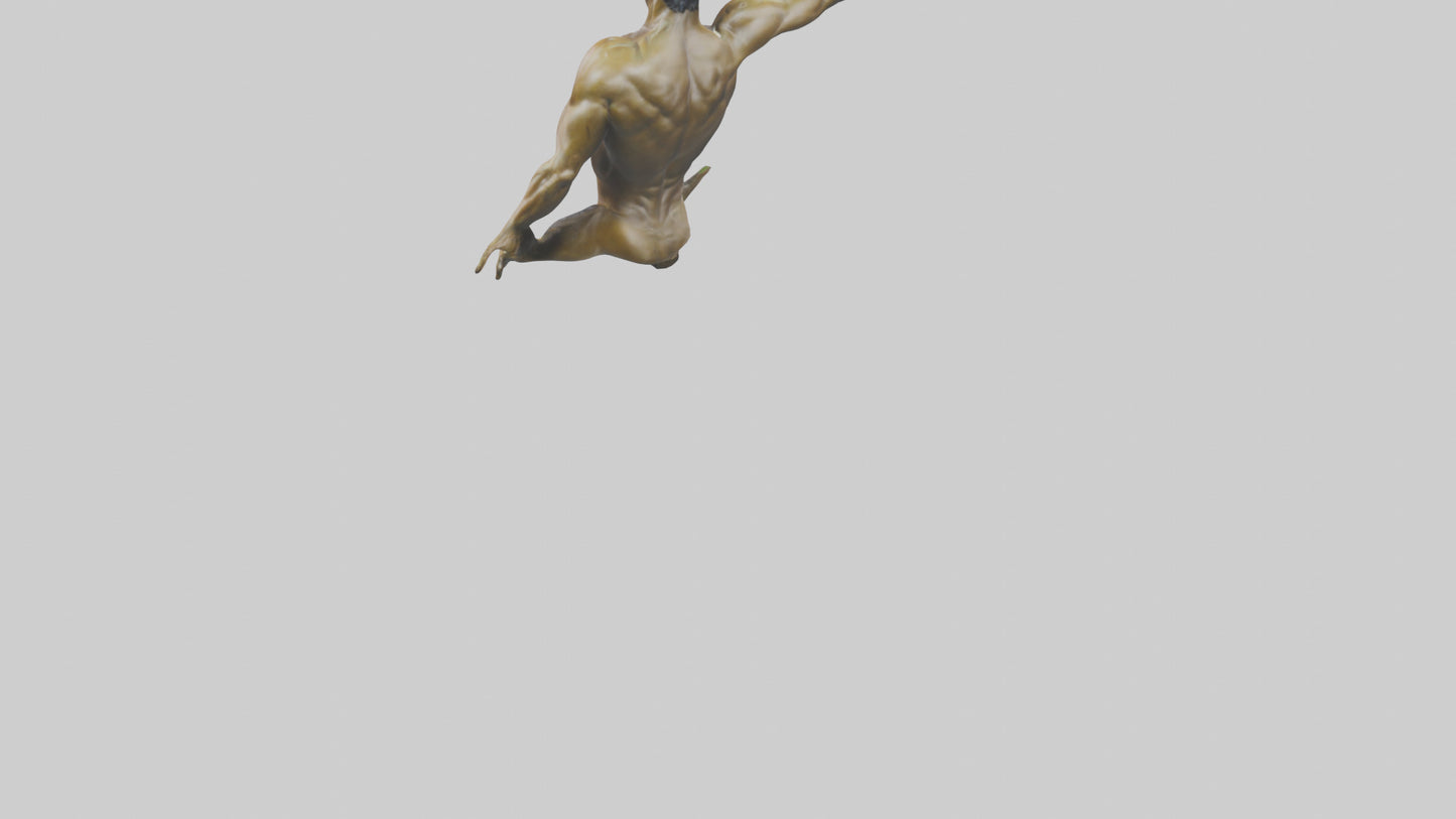 Michael Phelps statue model VR / AR / low-poly