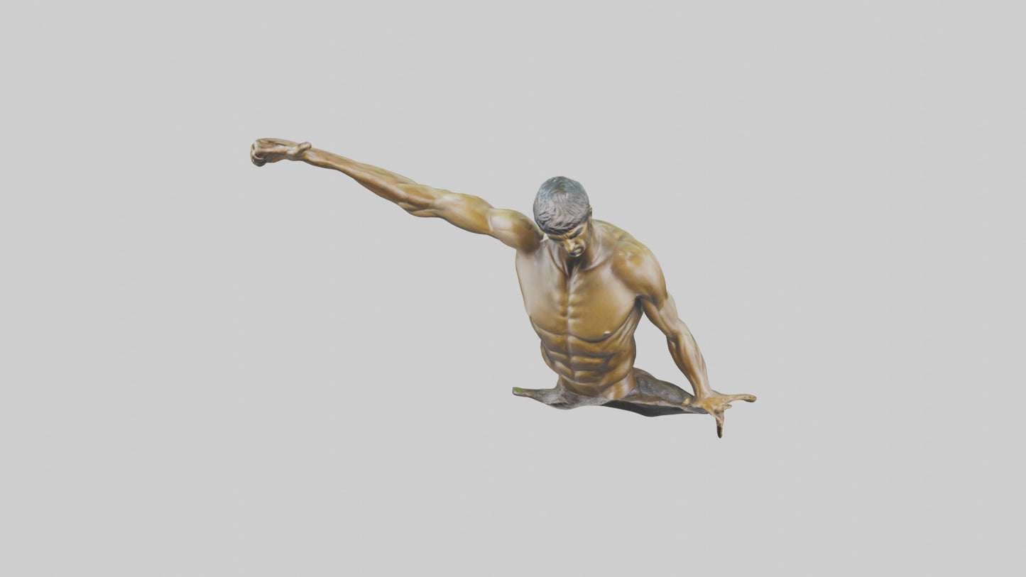 Michael Phelps statue model VR / AR / low-poly