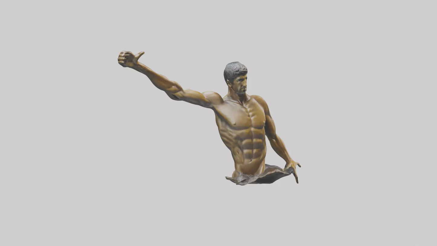 Michael Phelps statue model VR / AR / low-poly