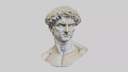 Michelangelos David bust model VR / AR / low-poly