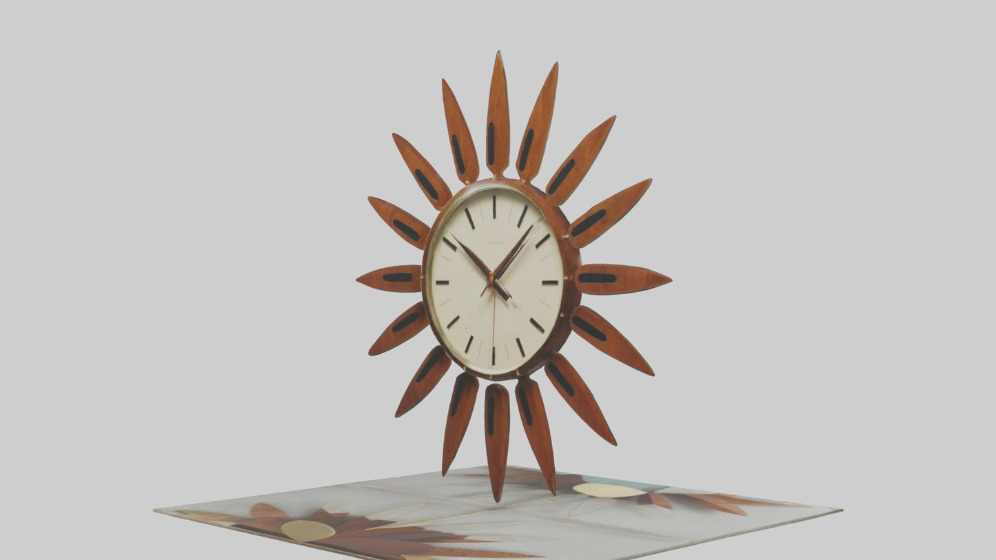 3D model MidCentury Modern Wall Clock model VR / AR / low-poly