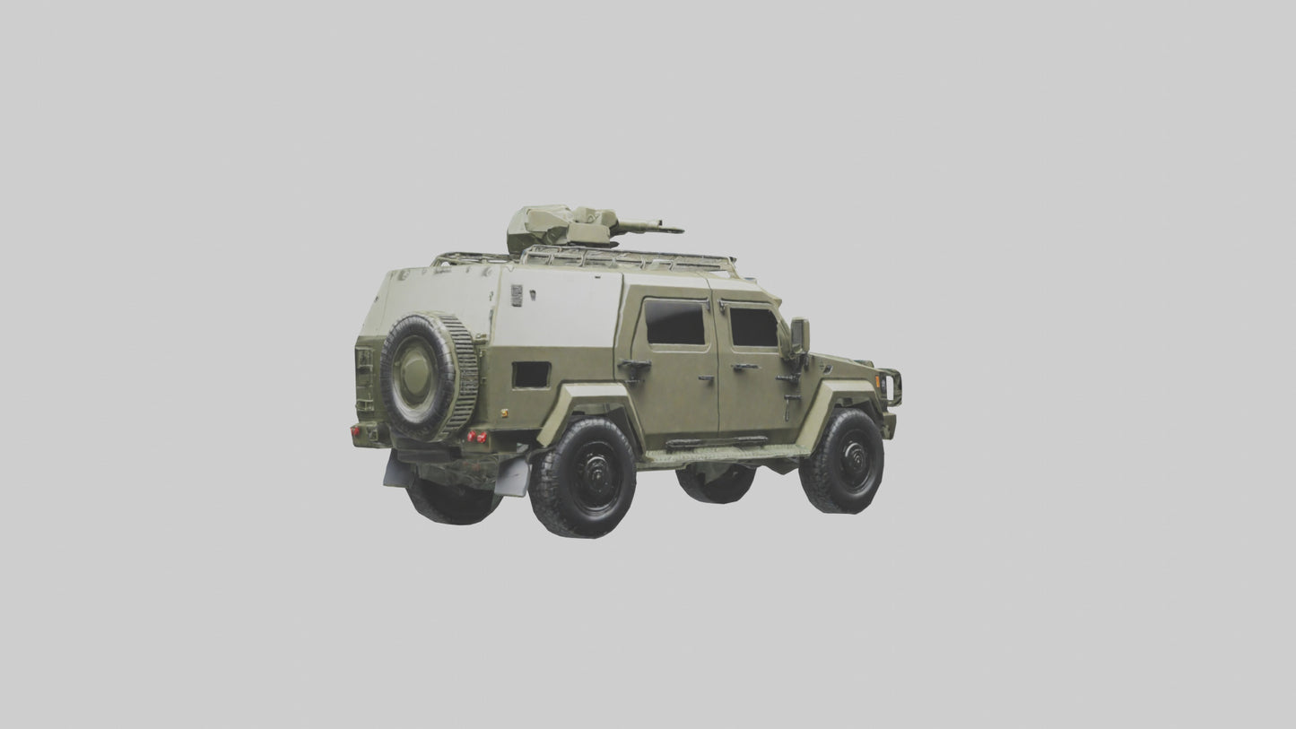 3D model Military Armored SUV model VR / AR / low-poly