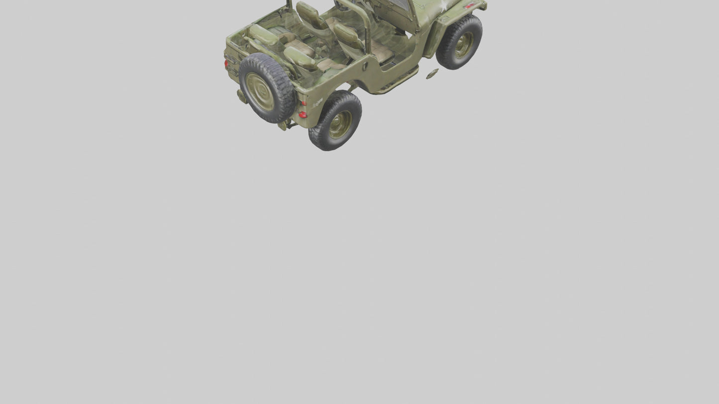 3D model Military Jeep model VR / AR / low-poly