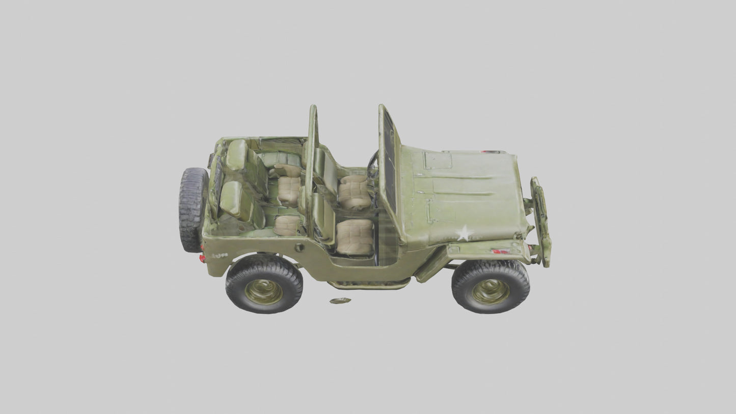 3D model Military Jeep model VR / AR / low-poly