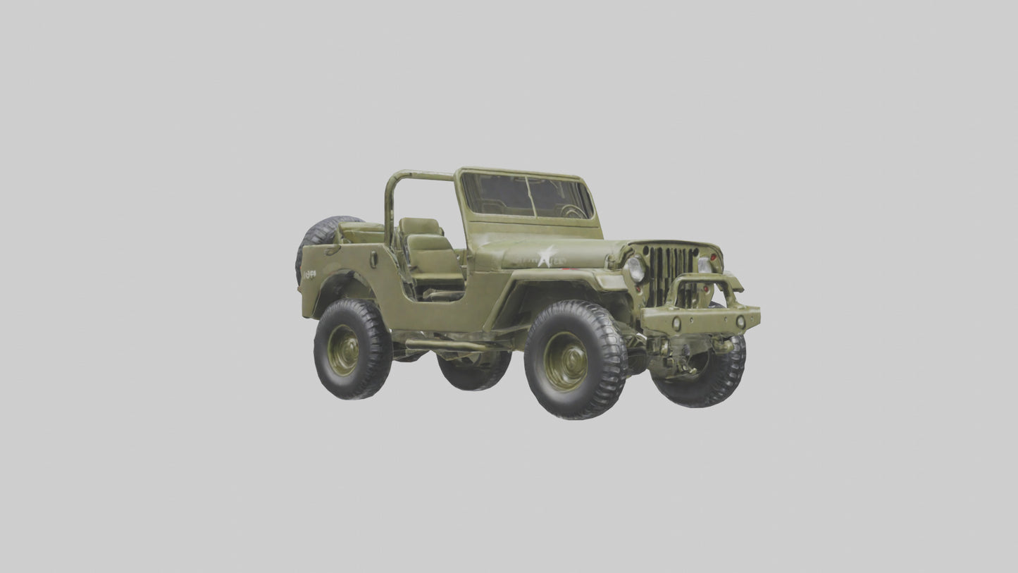 3D model Military Jeep model VR / AR / low-poly