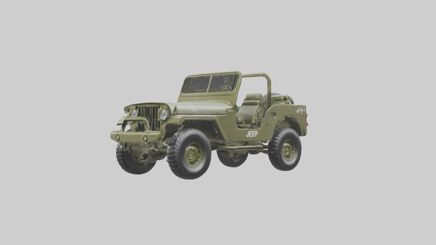 3D model Military Jeep model VR / AR / low-poly