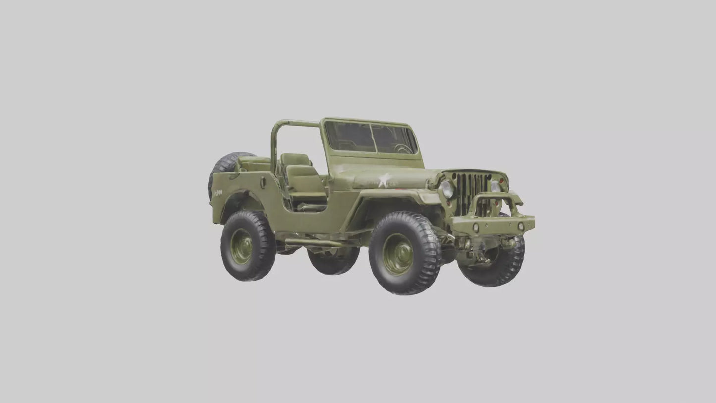 3D model Military Jeep model VR / AR / low-poly