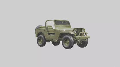 3D model Military Jeep model VR / AR / low-poly