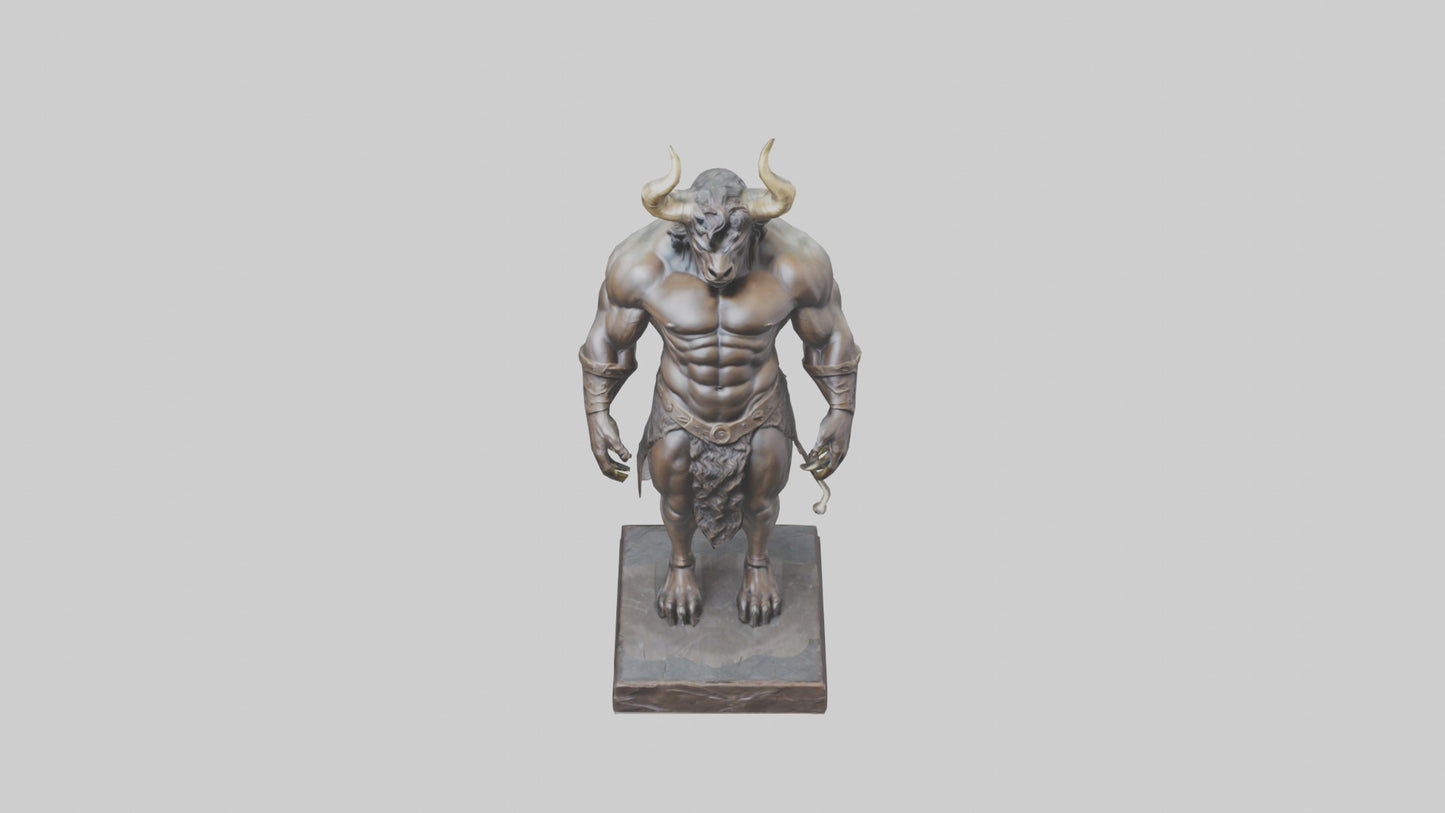 Minotaur statue model VR / AR / low-poly