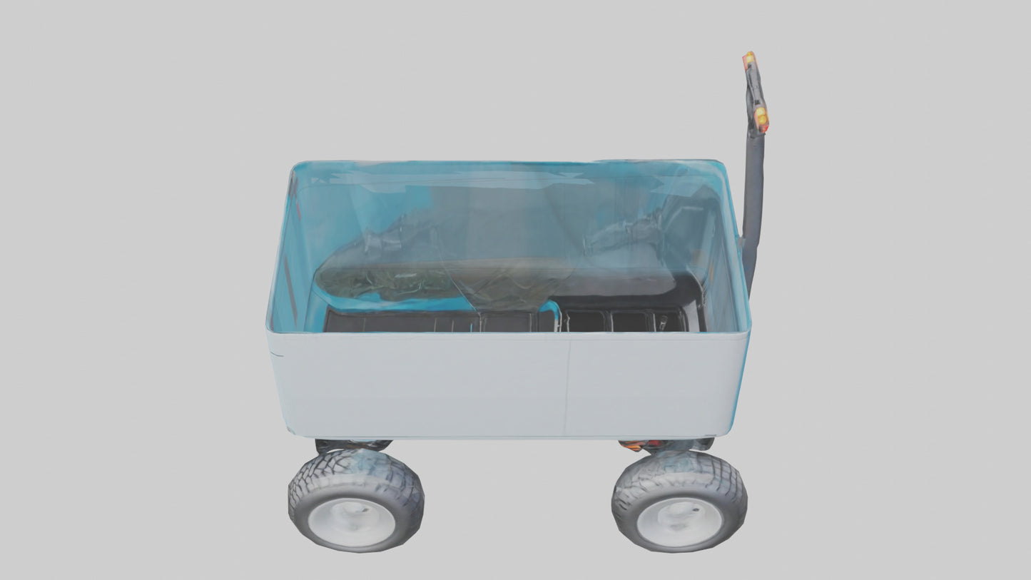 Modern Electric Wagon model VR / AR / low-poly